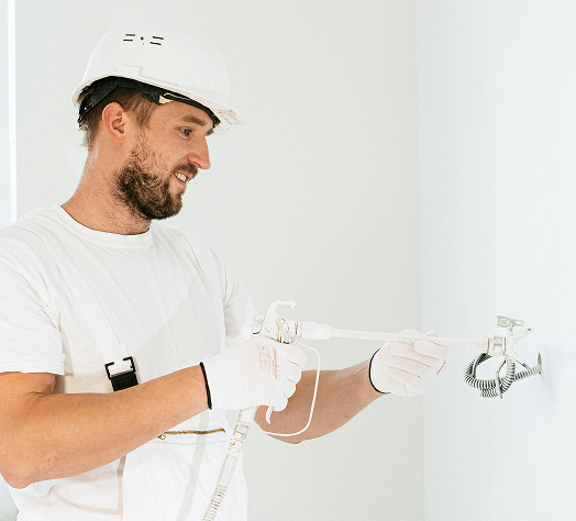 Professional helping homeowner