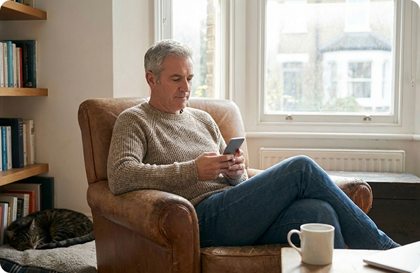 Man reading on phone